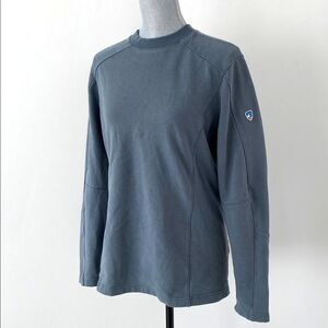 Kühl Blue Grey Organic Cotton Sweater Sz S Gorp Core Hiking Camping